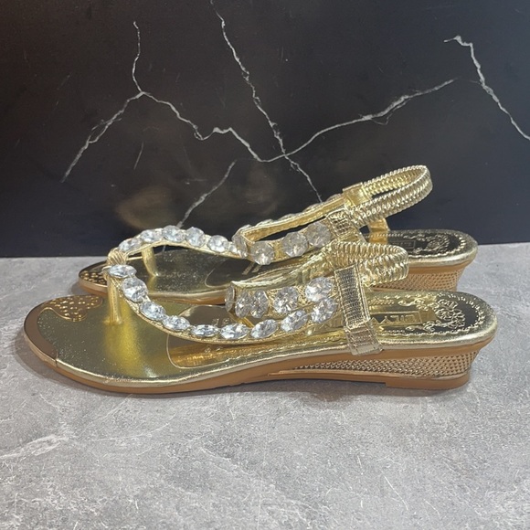 Lily Vanity Sandals Gold Size 9m - Picture 3 of 10